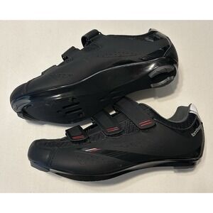 Tommaso Road Cycling Shoes Black EU 41 3-Strap Hook & Loop 3-Bolt Compatible